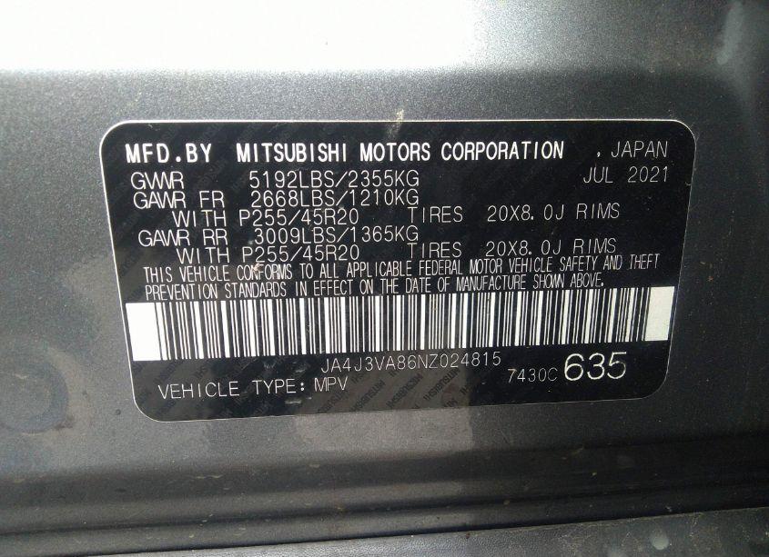 Photo 9 of 2022 Mitsubishi Outlander SEL/SEL SPECIAL EDITION (VIN JA4J3VA86NZ024815)