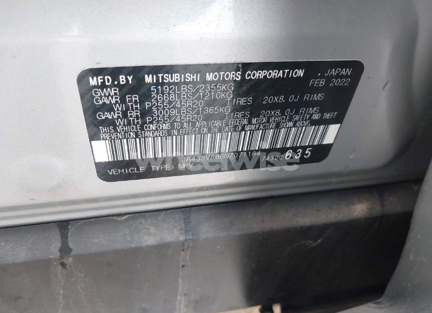 Photo 9 of 2022 Mitsubishi Outlander SEL SPECIAL EDITION (VIN JA4J3VA86NZ071164)