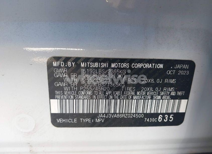 Photo 9 of 2024 Mitsubishi Outlander SE 2.5 2WD/SE BLACK EDITION S-AWC/SE BLACK EDITION W/PANO ROOF S-AWC (VIN JA4J3VA86RZ024500)