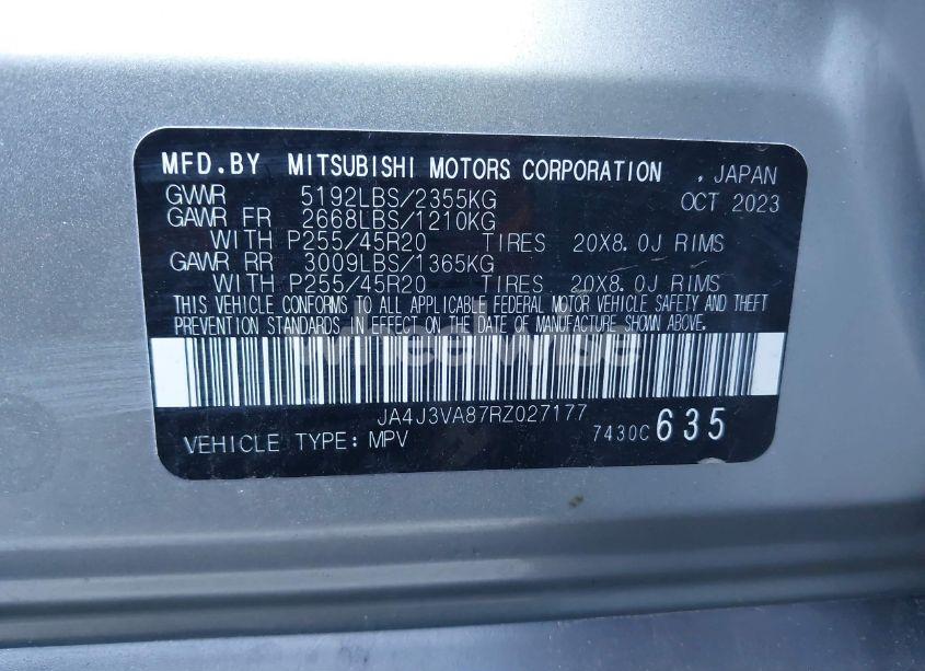 Photo 9 of 2024 Mitsubishi Outlander SE 2.5 2WD/SE BLACK EDITION S-AWC/SE BLACK EDITION W/PANO ROOF S-AWC (VIN JA4J3VA87RZ027177)