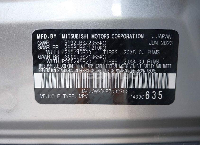 Photo 9 of 2024 Mitsubishi Outlander SEL 2.5 2WD/SEL BLACK EDITION 2WD (VIN JA4J3WA84RZ002792)