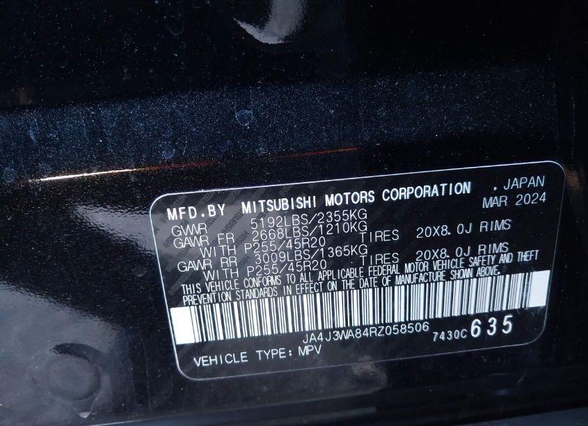 Photo 9 of 2024 Mitsubishi Outlander SEL 2.5 2WD (VIN JA4J3WA84RZ058506)