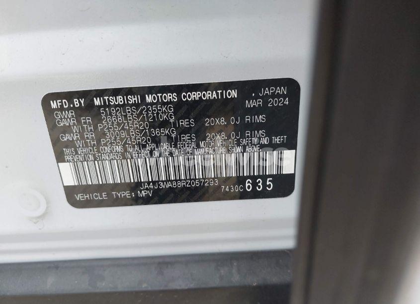 Photo 9 of 2024 Mitsubishi Outlander SEL 2.5 2WD/SEL BLACK EDITION 2WD (VIN JA4J3WA88RZ057293)