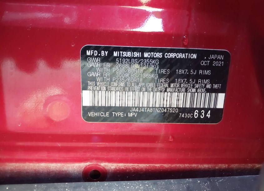 Photo 9 of 2022 Mitsubishi Outlander ES 2.5 S-AWC (VIN JA4J4TA81NZ047520)