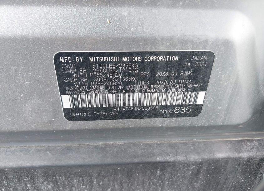 Photo 9 of 2022 Mitsubishi Outlander ES 2.5 S-AWC (VIN JA4J4TA84NZ028508)