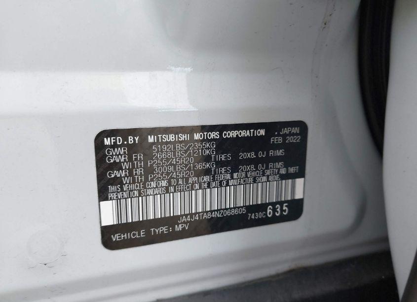 Photo 9 of 2022 Mitsubishi Outlander ES 2.5 (VIN JA4J4TA84NZ068605)