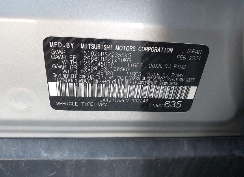 Photo 9 of 2022 Mitsubishi Outlander ES 2.5 S-AWC (VIN JA4J4TA86NZ002248)