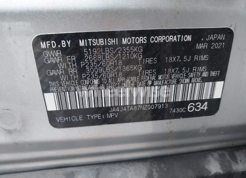 Photo 9 of 2022 Mitsubishi Outlander ES 2.5 S-AWC (VIN JA4J4TA87NZ007913)