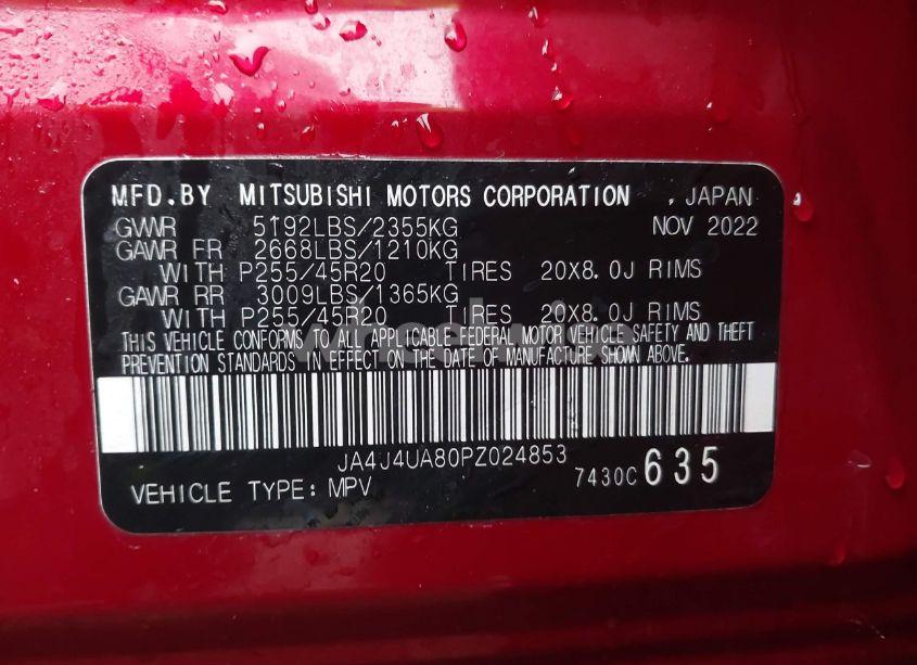 Photo 9 of 2023 Mitsubishi Outlander RALLIART S-AWC/SE 2.5 S-AWC/SE BLACK EDITION S-AWC/SE SPECIAL EDITIONT S-AWC (VIN JA4J4UA80PZ024853)