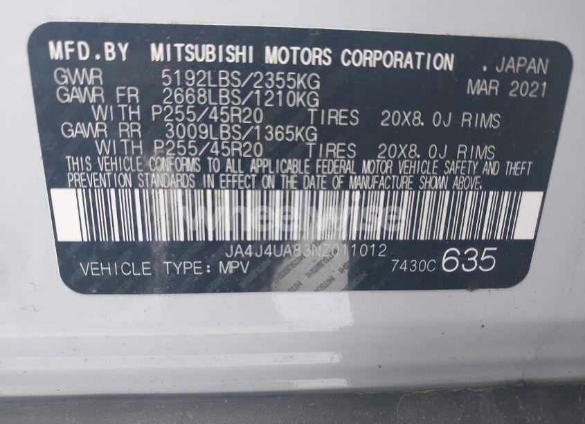 Photo 9 of 2022 Mitsubishi Outlander BLACK EDITION S-AWC/SE 2.5 S-AWC/SE LAUNCH EDITION S-AWC (VIN JA4J4UA83NZ011012)