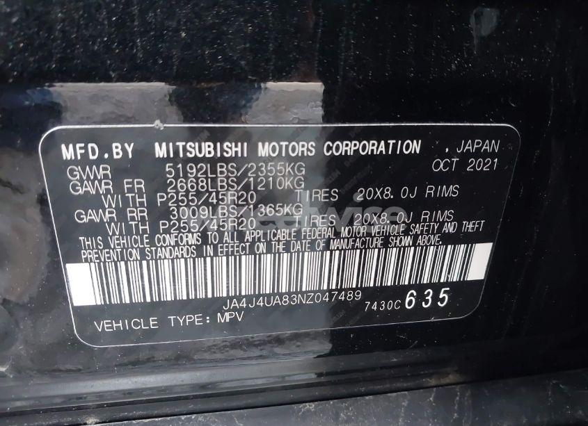 Photo 9 of 2022 Mitsubishi Outlander BLACK EDITION S-AWC/SE 2.5 S-AWC/SE LAUNCH EDITION S-AWC (VIN JA4J4UA83NZ047489)