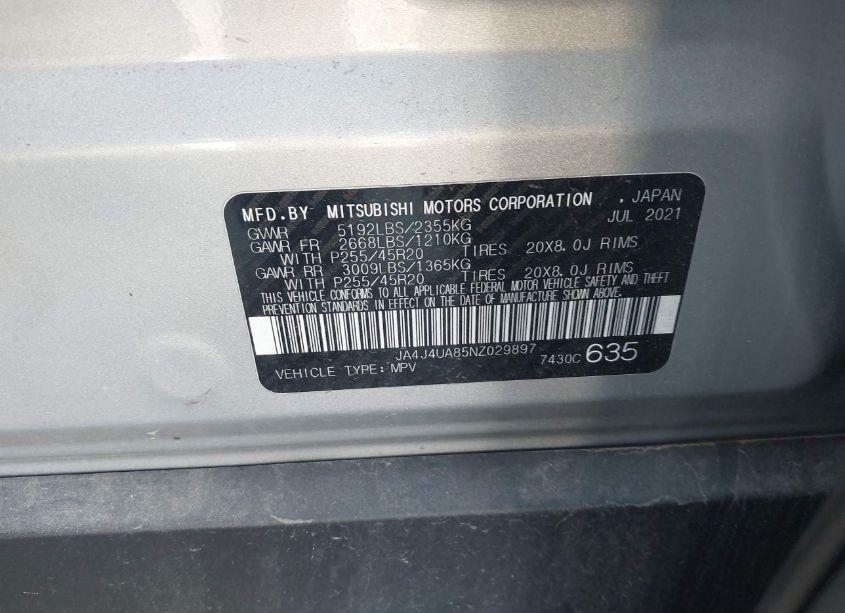 Photo 9 of 2022 Mitsubishi Outlander BLACK EDITION /SE 2.5 /SE LAUNCH EDITION (VIN JA4J4UA85NZ029897)