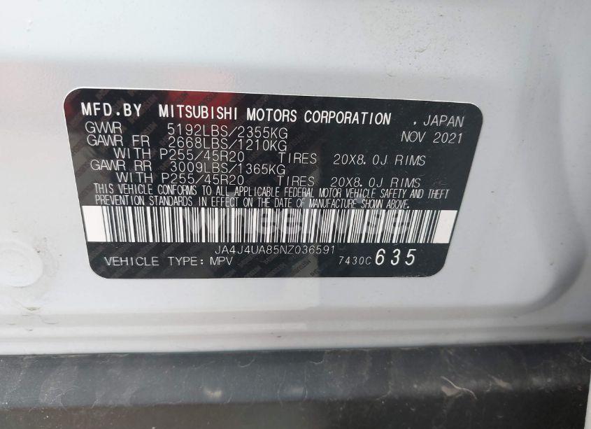 Photo 9 of 2022 Mitsubishi Outlander BLACK EDITION S-AWC/SE 2.5 S-AWC/SE LAUNCH EDITION S-AWC (VIN JA4J4UA85NZ036591)