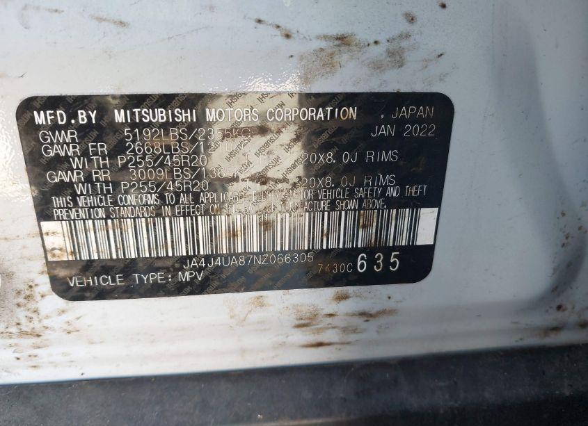 Photo 9 of 2022 Mitsubishi Outlander BLACK EDITION /SE 2.5 /SE LAUNCH EDITION (VIN JA4J4UA87NZ066305)