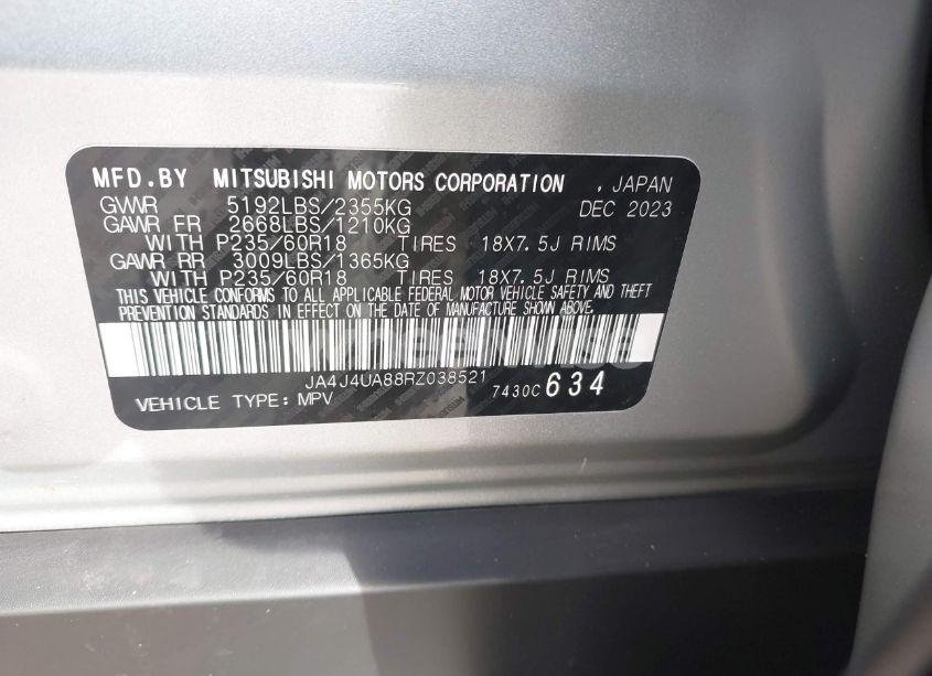 Photo 9 of 2024 Mitsubishi Outlander ES 2.5 S-AWC (VIN JA4J4UA88RZ038521)