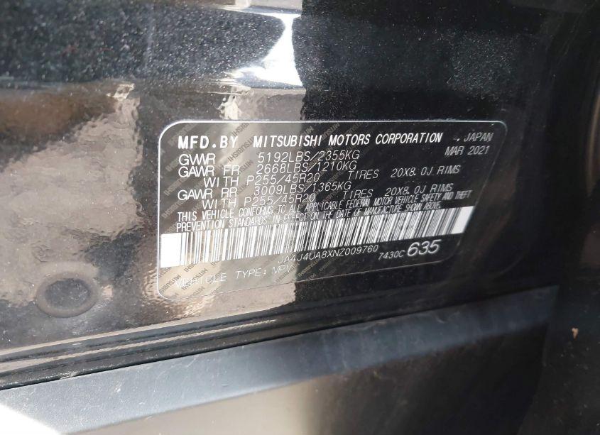 Photo 9 of 2022 Mitsubishi Outlander BLACK EDITION S-AWC/SE 2.5 S-AWC/SE LAUNCH EDITION S-AWC (VIN JA4J4UA8XNZ009760)