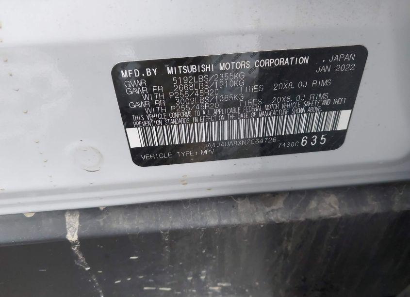 Photo 9 of 2022 Mitsubishi Outlander SE 2.5 (VIN JA4J4UA8XNZ064726)