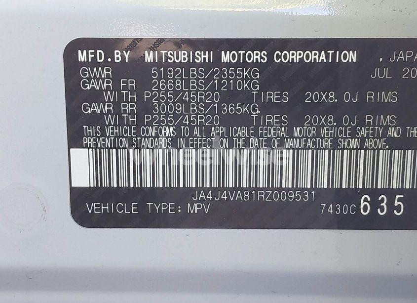 Photo 9 of 2024 Mitsubishi Outlander SE 2.5 S-AWC (VIN JA4J4VA81RZ009531)