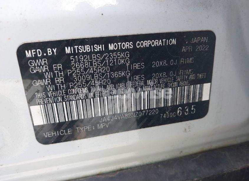 Photo 9 of 2022 Mitsubishi Outlander SEL SPECIAL EDITION (VIN JA4J4VA82NZ077220)