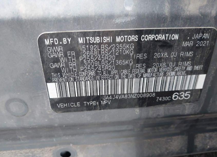 Photo 9 of 2022 Mitsubishi Outlander SEL 2.5 S-AWC/SEL LAUNCH EDITION S-AWC/SEL SPECIAL EDITION S-AWC (VIN JA4J4VA83NZ008908)