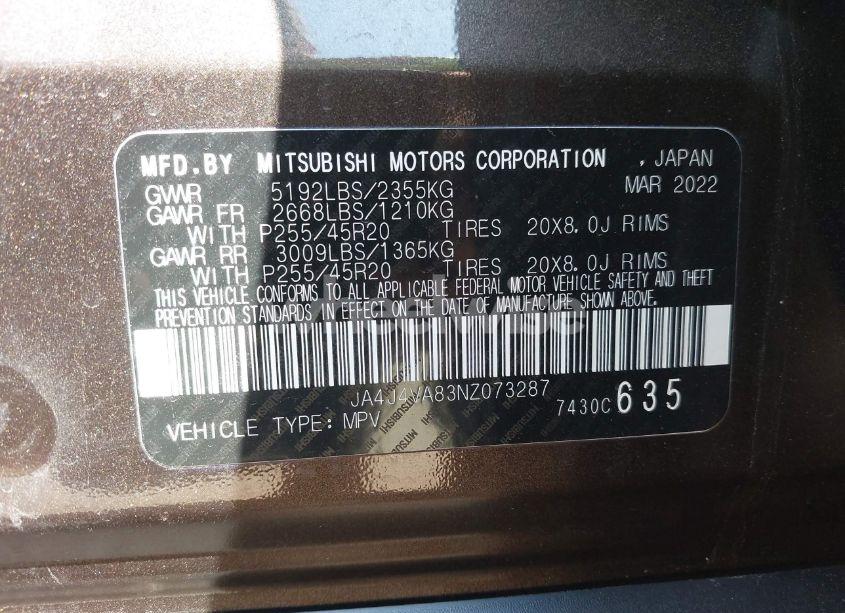 Photo 9 of 2022 Mitsubishi Outlander (VIN JA4J4VA83NZ073287)