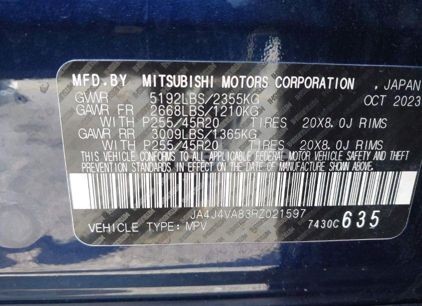 Photo 9 of 2024 Mitsubishi Outlander SE 2.5 S-AWC/SE BLACK EDITION S-AWC/SE BLACK EDITION W/PANO ROOF/SE RALLIART S-AWC (VIN JA4J4VA83RZ021597)