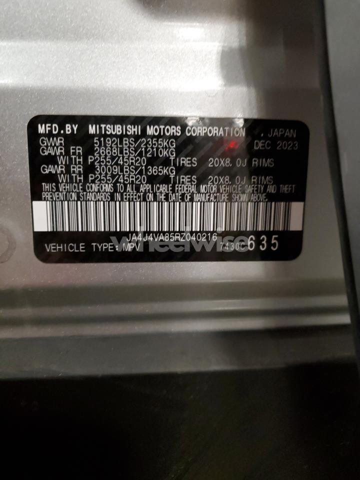 Photo 14 of 2024 MITSUBISHI OUTLANDER SE (VIN JA4J4VA85RZ040216)