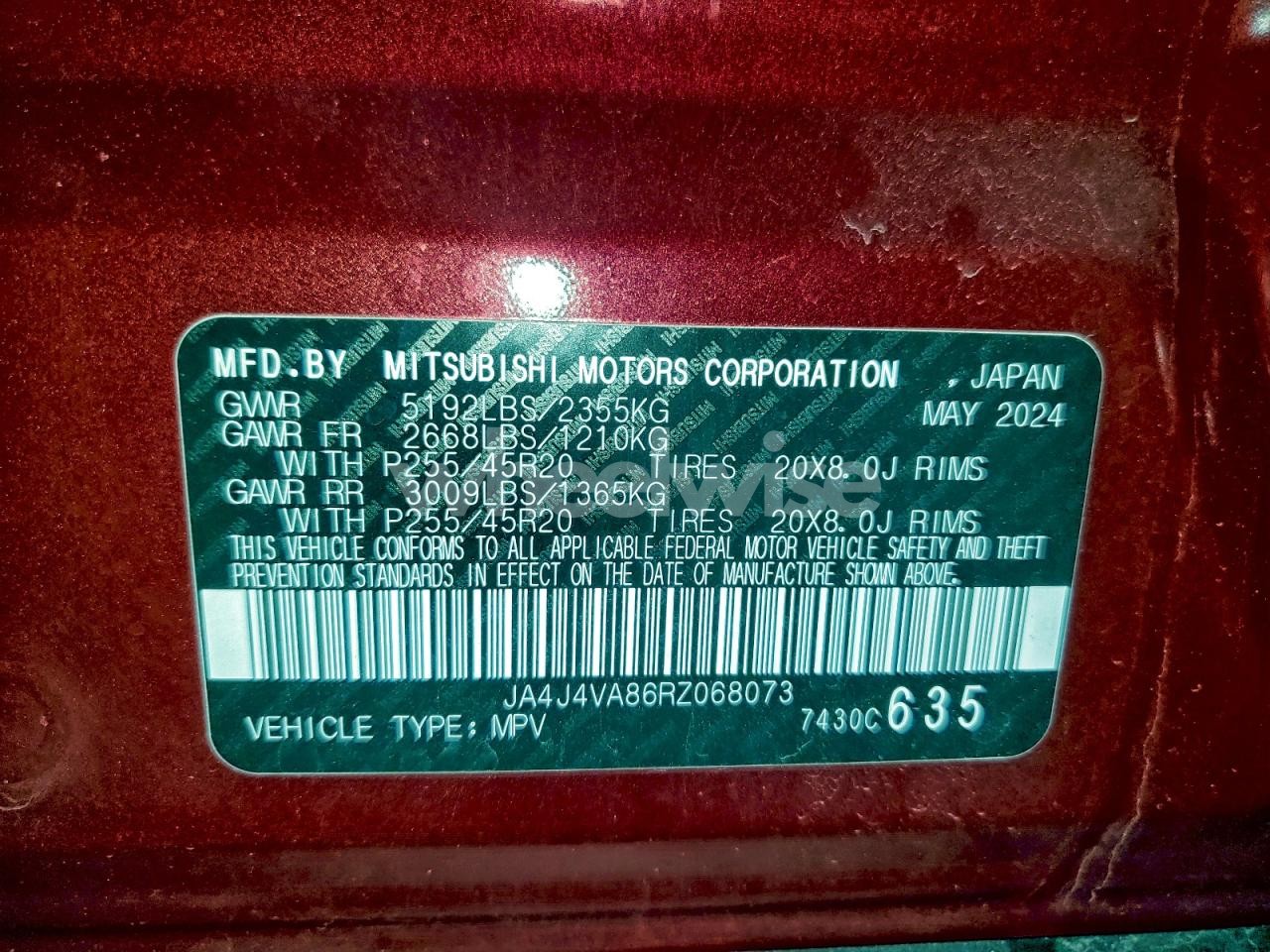 Photo 13 of 2024 MITSUBISHI OUTLANDER SE (VIN JA4J4VA86RZ068073)