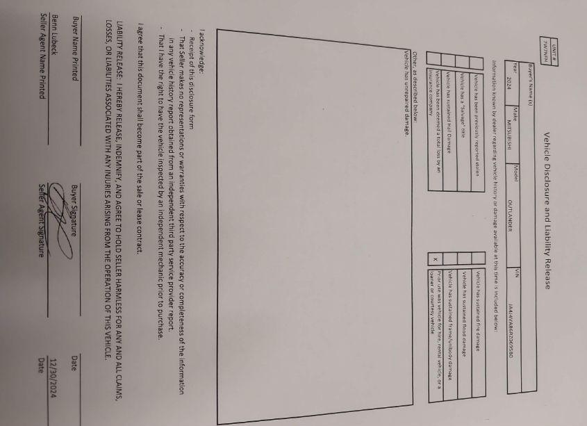 Photo 17 of 2024 Mitsubishi Outlander SE 2.5 S-AWC/SE BLACK EDITION S-AWC/SE BLACK EDITION W/PANO ROOF S-AWC/SE RALLIART S-AWC (VIN JA4J4VA86RZ069580)