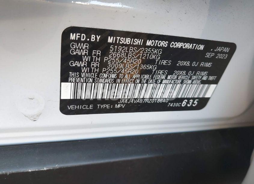 Photo 9 of 2024 Mitsubishi Outlander SE 2.5 S-AWC (VIN JA4J4VA87RZ018640)