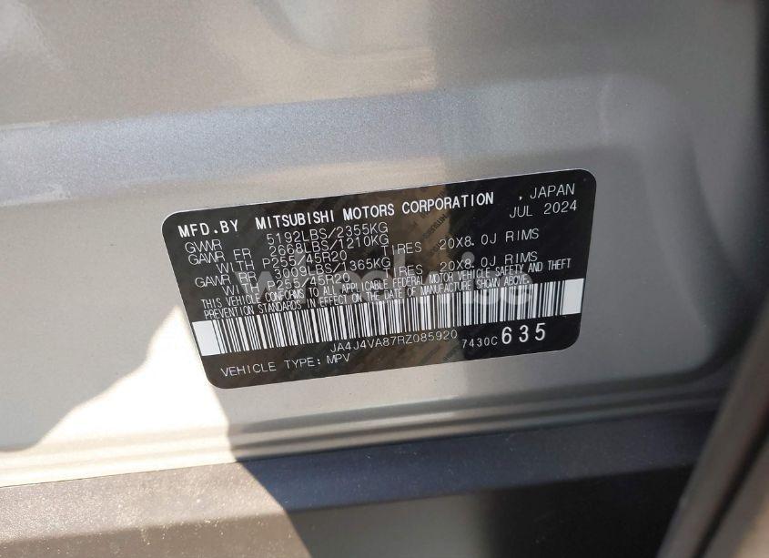 Photo 9 of 2024 Mitsubishi Outlander SE 2.5 S-AWC/SE BLACK EDITION S-AWC/SE BLACK EDITION W/PANO ROOF/SE RALLIART S-AWC (VIN JA4J4VA87RZ085920)