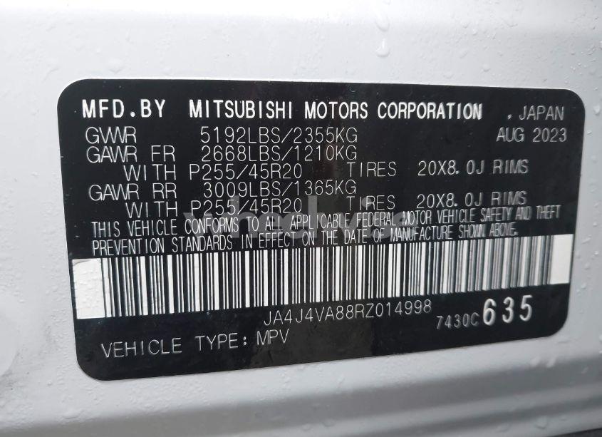 Photo 9 of 2024 Mitsubishi Outlander SE 2.5 S-AWC (VIN JA4J4VA88RZ014998)