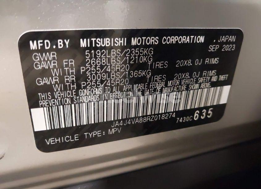 Photo 9 of 2024 Mitsubishi Outlander SE 2.5 S-AWC (VIN JA4J4VA88RZ018274)