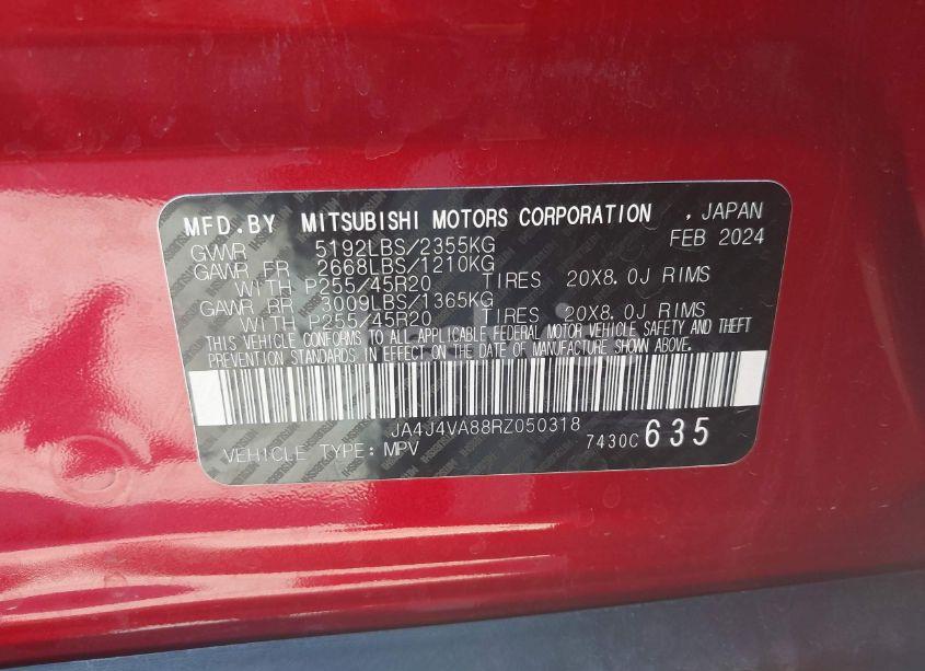 Photo 9 of 2024 Mitsubishi Outlander SE 2.5 S-AWC/SE BLACK EDITION S-AWC/SE BLACK EDITION W/PANO ROOF S-AWC/SE RALLIART S-AWC (VIN JA4J4VA88RZ050318)