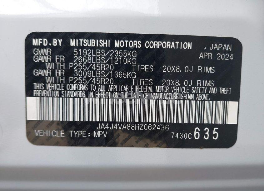 Photo 9 of 2024 Mitsubishi Outlander SE 2.5 S-AWC/SE BLACK EDITION S-AWC/SE BLACK EDITION W/PANO ROOF S-AWC/SE RALLIART S-AWC (VIN JA4J4VA88RZ062436)