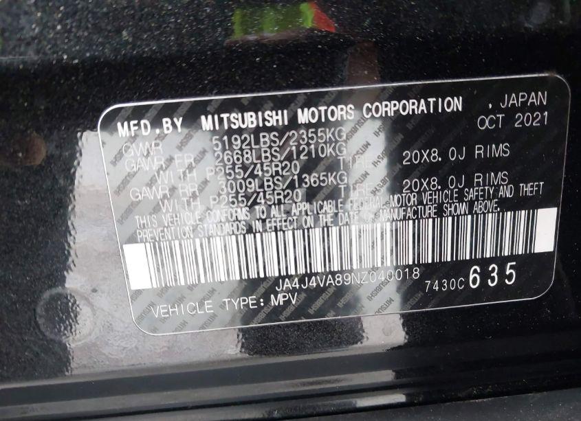 Photo 9 of 2022 Mitsubishi Outlander SEL 2.5 S-AWC/SEL LAUNCH EDITION S-AWC/SEL SPECIAL EDITION S-AWC (VIN JA4J4VA89NZ040018)