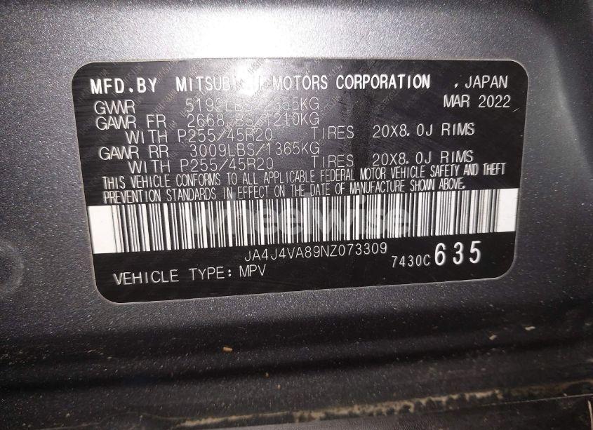 Photo 9 of 2022 Mitsubishi Outlander SEL SPECIAL EDITION S-AWC (VIN JA4J4VA89NZ073309)