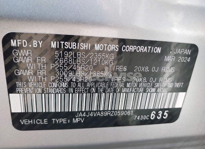 Photo 9 of 2024 Mitsubishi Outlander SE 2.5 S-AWC/SE BLACK EDITION S-AWC/SE BLACK EDITION W/PANO ROOF S-AWC/SE RALLIART S-AWC (VIN JA4J4VA89RZ059061)