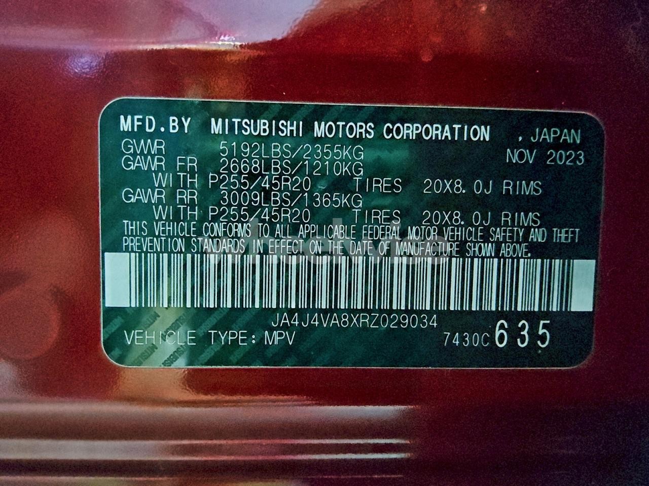 Photo 13 of 2024 MITSUBISHI OUTLANDER SE (VIN JA4J4VA8XRZ029034)