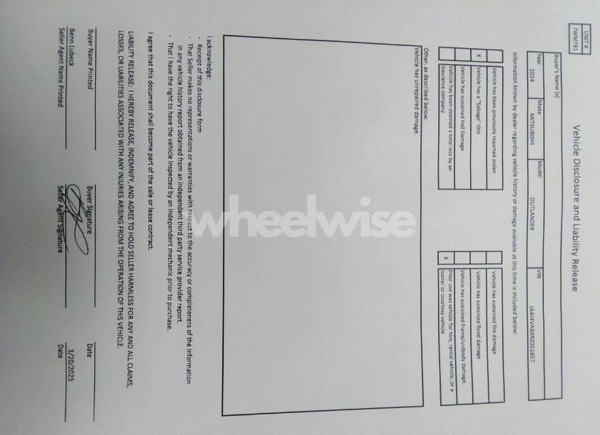 Photo 17 of 2024 Mitsubishi Outlander SE 2.5 S-AWC/SE BLACK EDITION S-AWC/SE BLACK EDITION W/PANO ROOF/SE RALLIART S-AWC (VIN JA4J4VA8XRZ051857)