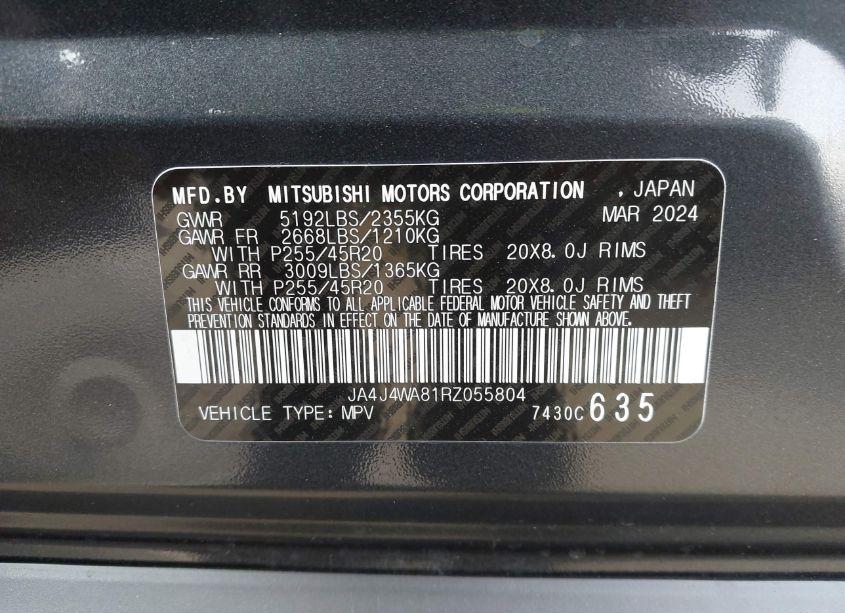 Photo 9 of 2024 Mitsubishi Outlander SEL 2.5 (VIN JA4J4WA81RZ055804)