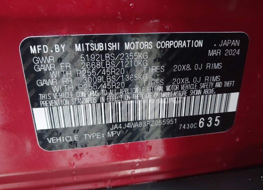 Photo 9 of 2024 Mitsubishi Outlander SEL 2.5 (VIN JA4J4WA83RZ055951)