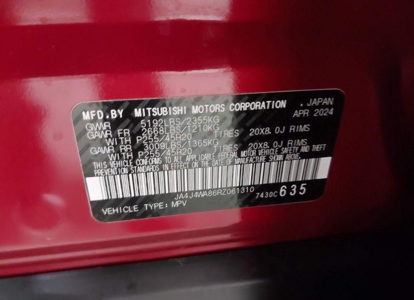 Photo 9 of 2024 Mitsubishi Outlander SEL BLACK EDITION (VIN JA4J4WA86RZ061310)