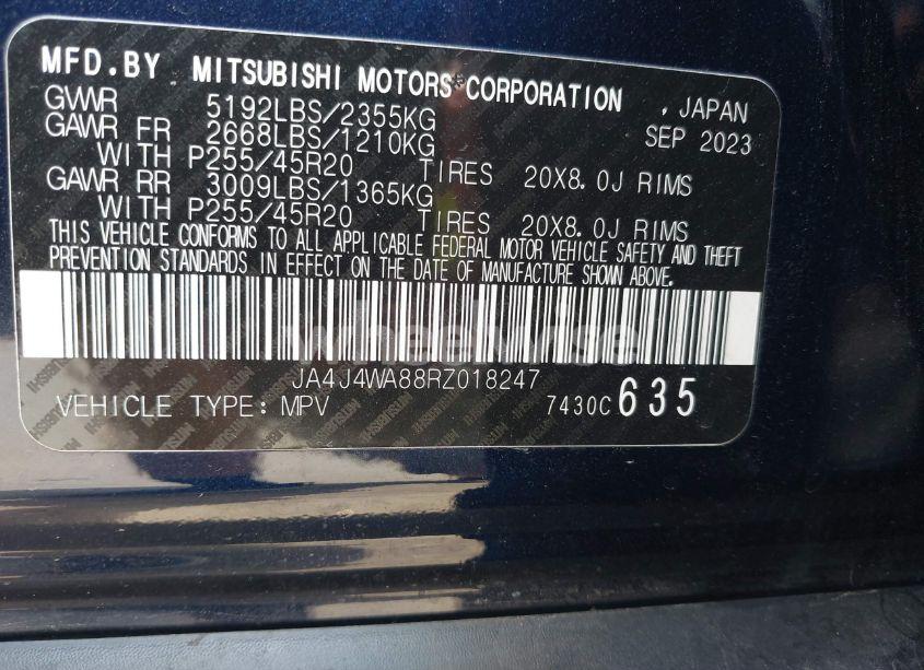 Photo 9 of 2024 Mitsubishi Outlander SEL 2.5 S-AWC (VIN JA4J4WA88RZ018247)