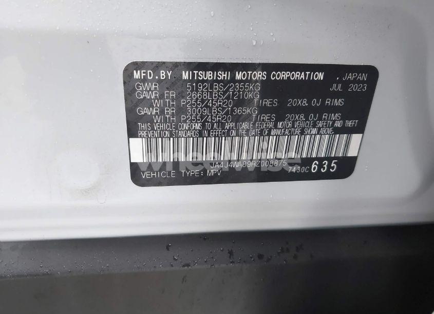 Photo 9 of 2024 Mitsubishi Outlander SEL 2.5 (VIN JA4J4WA89RZ008875)