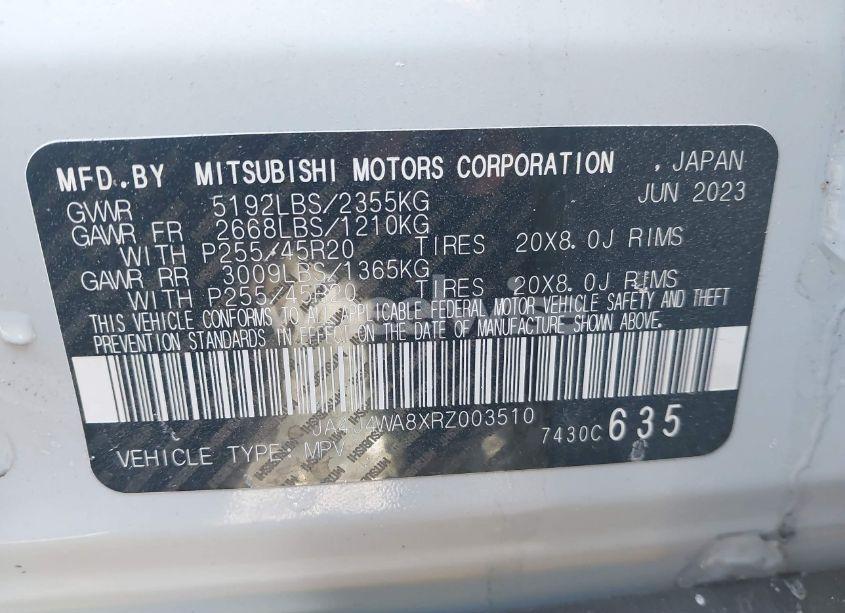 Photo 9 of 2024 Mitsubishi Outlander SEL 2.5 S-AWC (VIN JA4J4WA8XRZ003510)