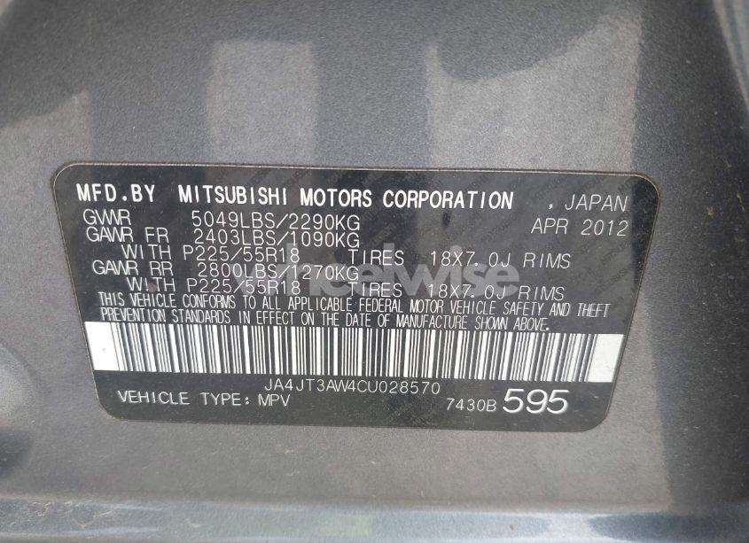 Photo 9 of 2012 Mitsubishi Outlander SE (VIN JA4JT3AW4CU028570)