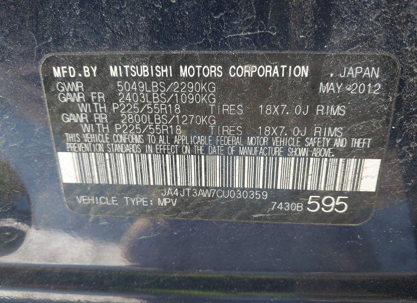 Photo 9 of 2012 Mitsubishi Outlander SE (VIN JA4JT3AW7CU030359)