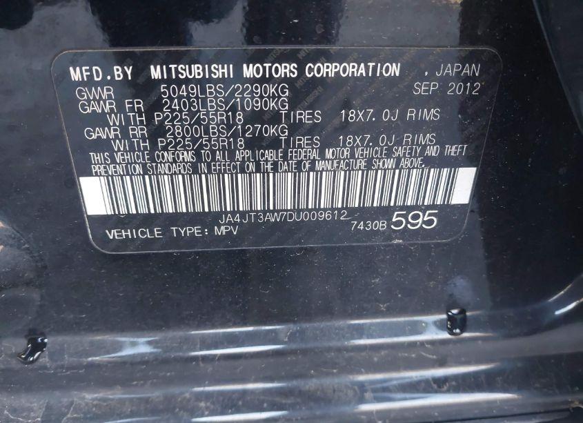 Photo 9 of 2013 Mitsubishi Outlander SE (VIN JA4JT3AW7DU009612)