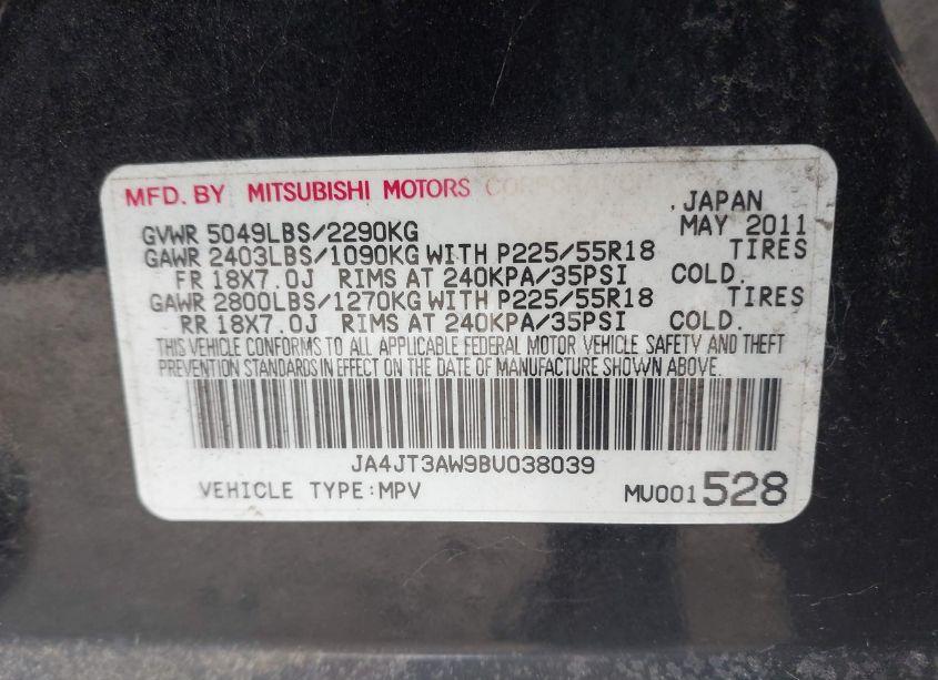 Photo 9 of 2011 Mitsubishi Outlander SE (VIN JA4JT3AW9BU038039)